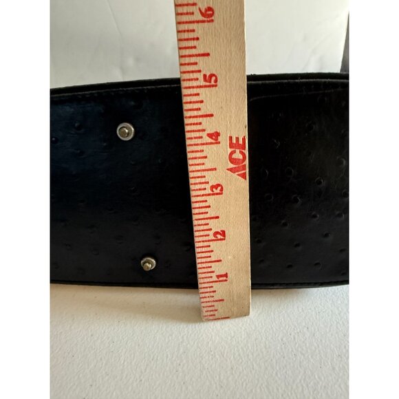 Dooney & Bourke Black Bayou Embossed Leather Dome Satchel Bag Bamboo Handle - Picture 12 of 15